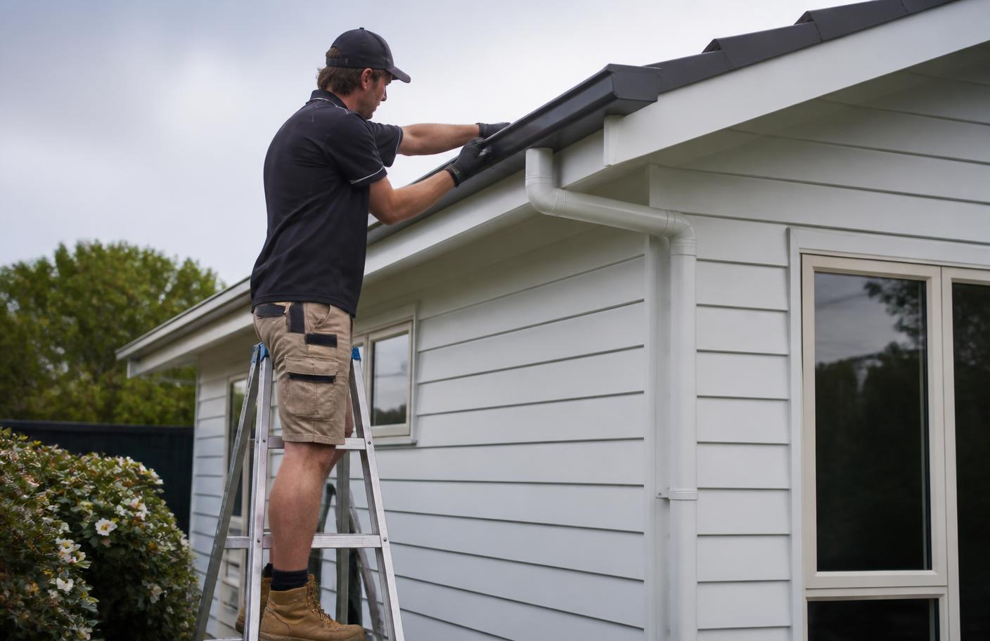 Gutter Replacement on a residential roof in Geelong