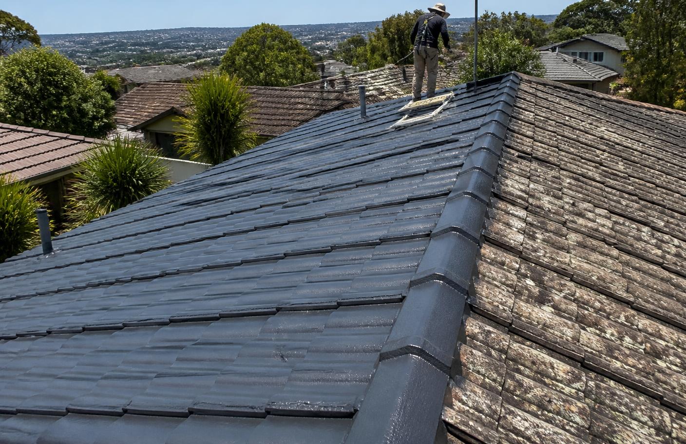 Roof Restoration on a residential roof in Geelong